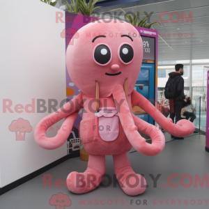 Rosa Octopus maskot drakt...