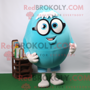 Cyan Rugby Ball mascot...