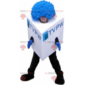 Mascotte de bonhomme carré costume de cube - Redbrokoly.com