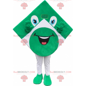 Green and white square mascot looking funny - Redbrokoly.com