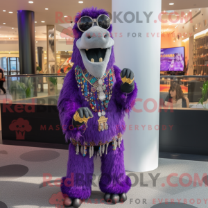 Purple Camel mascot costume...
