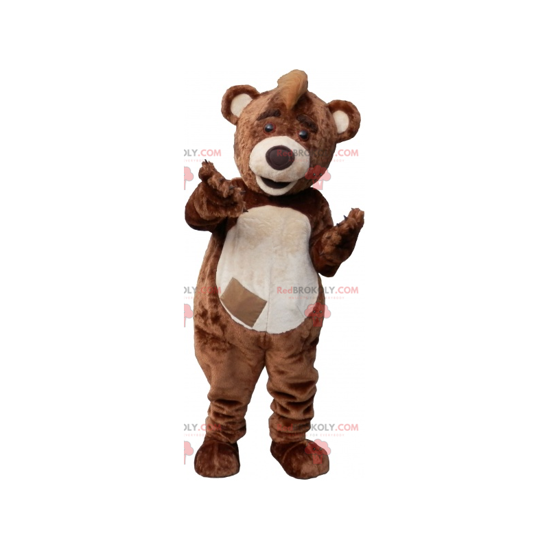 Grande mascote de pelúcia urso marrom e bege - Redbrokoly.com