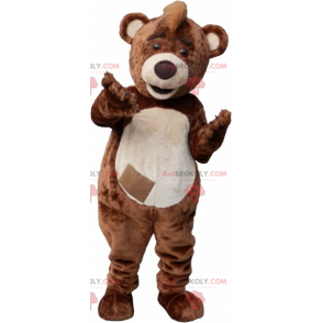 Grande peluche mascotte orso marrone e beige - Redbrokoly.com