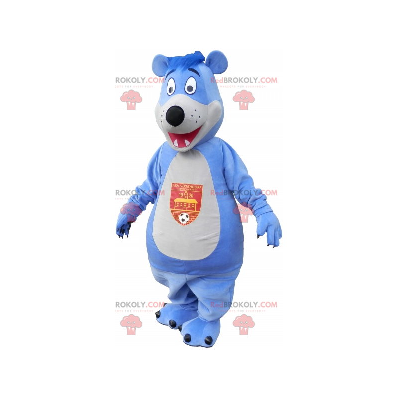 Grote blauwe en witte beer mascotte - Redbrokoly.com