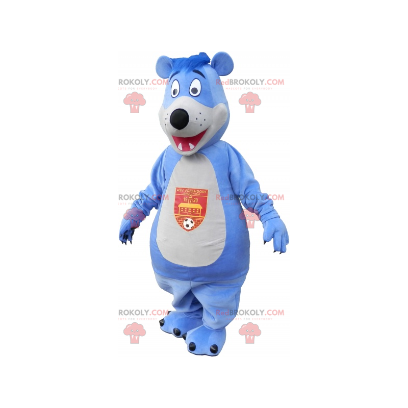 Mascote grande urso azul e branco - Redbrokoly.com