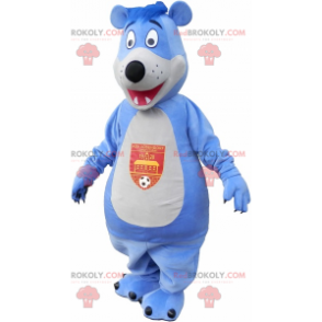 Mascote grande urso azul e branco - Redbrokoly.com