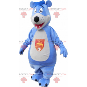 Stor blå og hvid bjørnemaskot - Redbrokoly.com