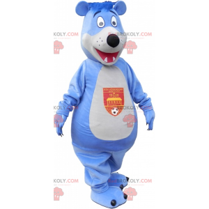 Mascotte grande orso blu e bianco - Redbrokoly.com