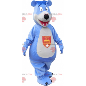 Stor blå og hvid bjørnemaskot - Redbrokoly.com
