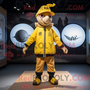 Gele heks mascottekostuum...