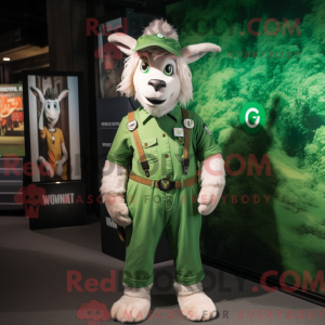 Grön angora geit maskot...