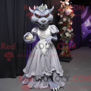 Grå Gargoyle maskot kostume...
