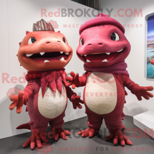 Maroon Axolotls maskot...