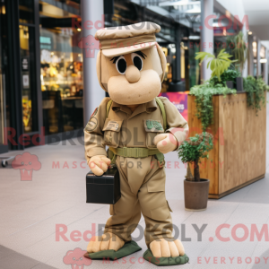 Tan Army Soldier maskot...