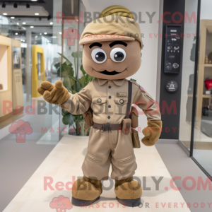 Tan Army Soldier maskot...