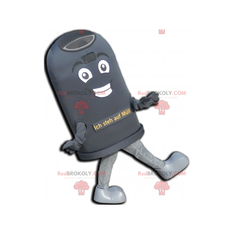 Giant black trash mascot. Dumpster mascot - Redbrokoly.com