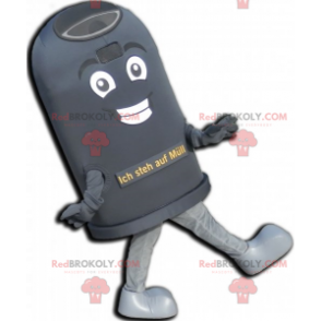 Gigantische mascotte zwart afval. Dumpster mascotte -