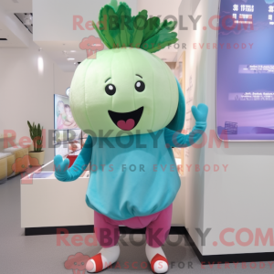Cyan majroe maskot kostume...