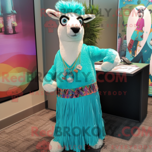 Turquoise Llama mascot...