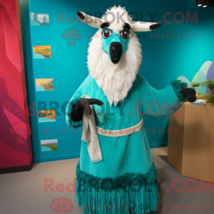 Turkis lama maskot kostume...