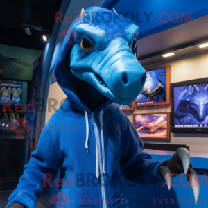 Blå Deinonychus maskot...