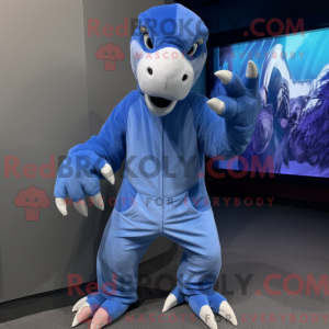 Blå Deinonychus maskot...