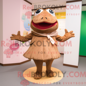 Brown Frog mascottekostuum...