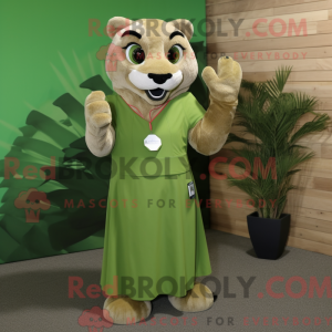 Oliven Puma maskot kostyme...