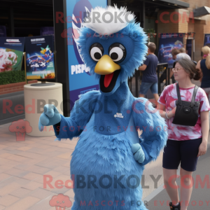 Blå Emu maskot kostume...
