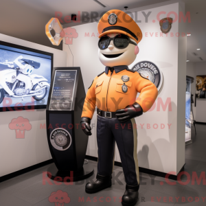 Peach Police Officer maskot...
