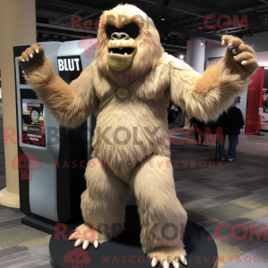 Beige Sasquatch mascot...