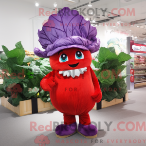 Red Cabbage maskot kostume...