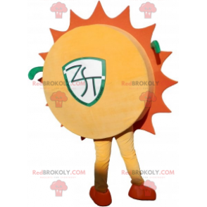 Gul och orange solmaskot med solglasögon - Redbrokoly.com