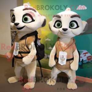 Hvid Meerkat maskot kostume...