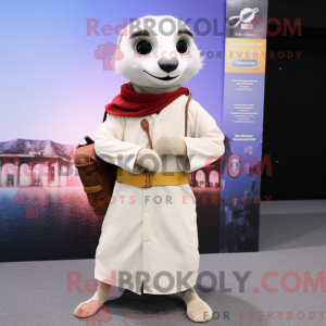 Hvid Meerkat maskot kostume...