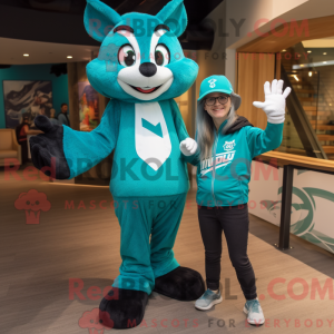 Teal Skunk mascottekostuum...