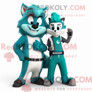 Teal Skunk mascottekostuum...