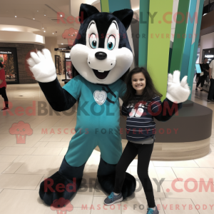 Teal Skunk mascottekostuum...