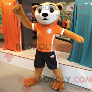 Oranje fret mascottekostuum...