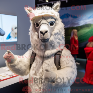 Sølv lama maskot kostume...