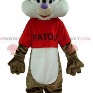 Tic or Tac mascote famoso esquilo marrom e branco -