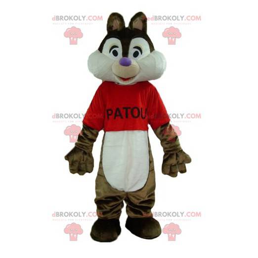 Maskot Tic nebo Tac slavná hnědá a bílá veverka - Redbrokoly.com