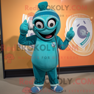 Teal Phone mascottekostuum...