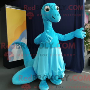 Cyan Diplodocus Maskottchen...