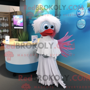 White Betta Fish mascot...