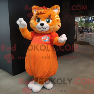 Orange Cat maskot drakt...