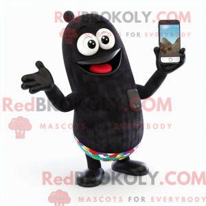 Black Phone mascot costume...