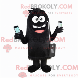 Svart telefonmaskotkostyme...