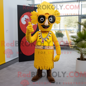 Geel Chief mascottekostuum...