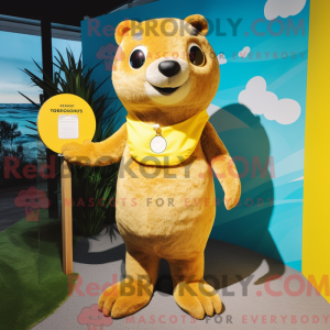 Gele Otter mascottekostuum...